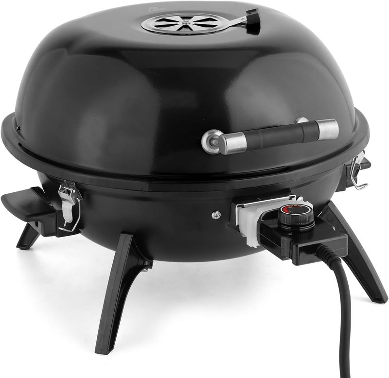 Shyneer Tabletop Electric Grill,Indoor/Outdoor Electric Grill, Portable Double Layer Indoor/Outdoor Countertop BBQ Grill for Home Use, 1600W, Black - Image 3